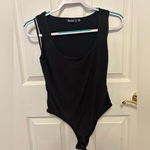 Missguided Black Square Neck Bodysuit | Size 6